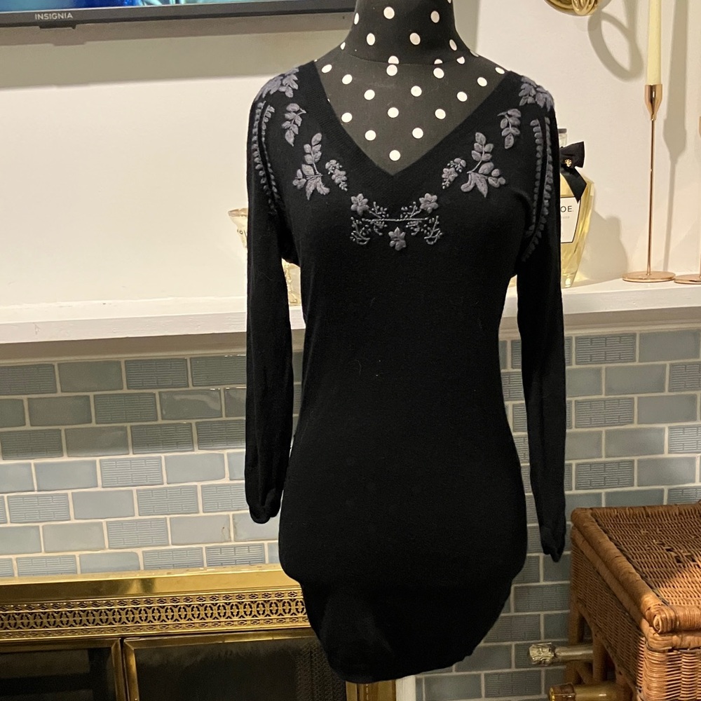 YaYa Aflalo Black and White Polka Dot Top